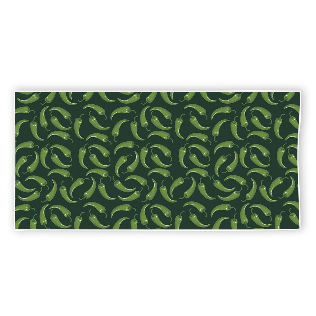 Green Chili Peppers Pattern Print Beach Towel