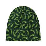 Green Chili Peppers Pattern Print Beanie