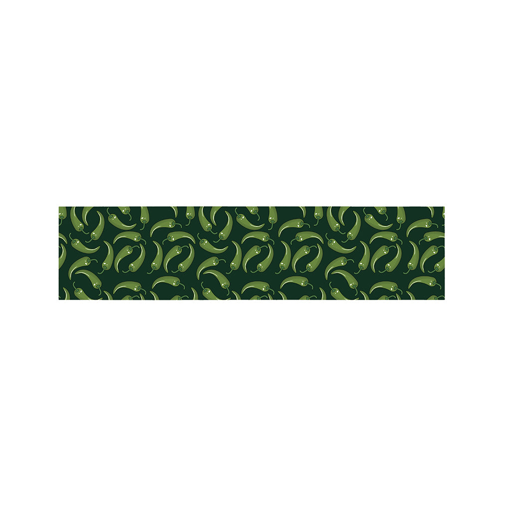 Green Chili Peppers Pattern Print Bed Runner