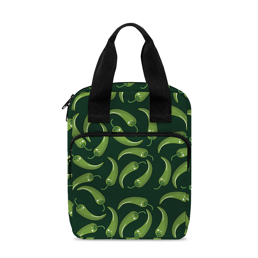 Green Chili Peppers Pattern Print Bible Tote Bag