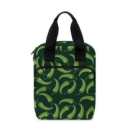 Green Chili Peppers Pattern Print Bible Tote Bag