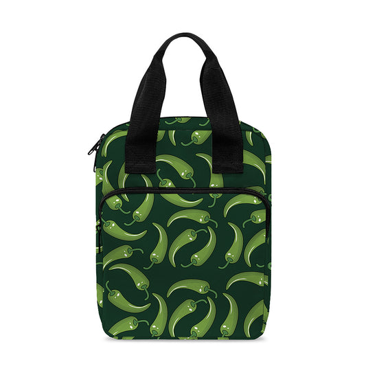 Green Chili Peppers Pattern Print Bible Tote Bag