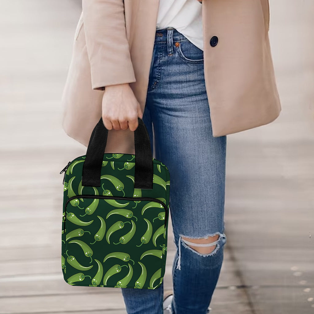 Green Chili Peppers Pattern Print Bible Tote Bag