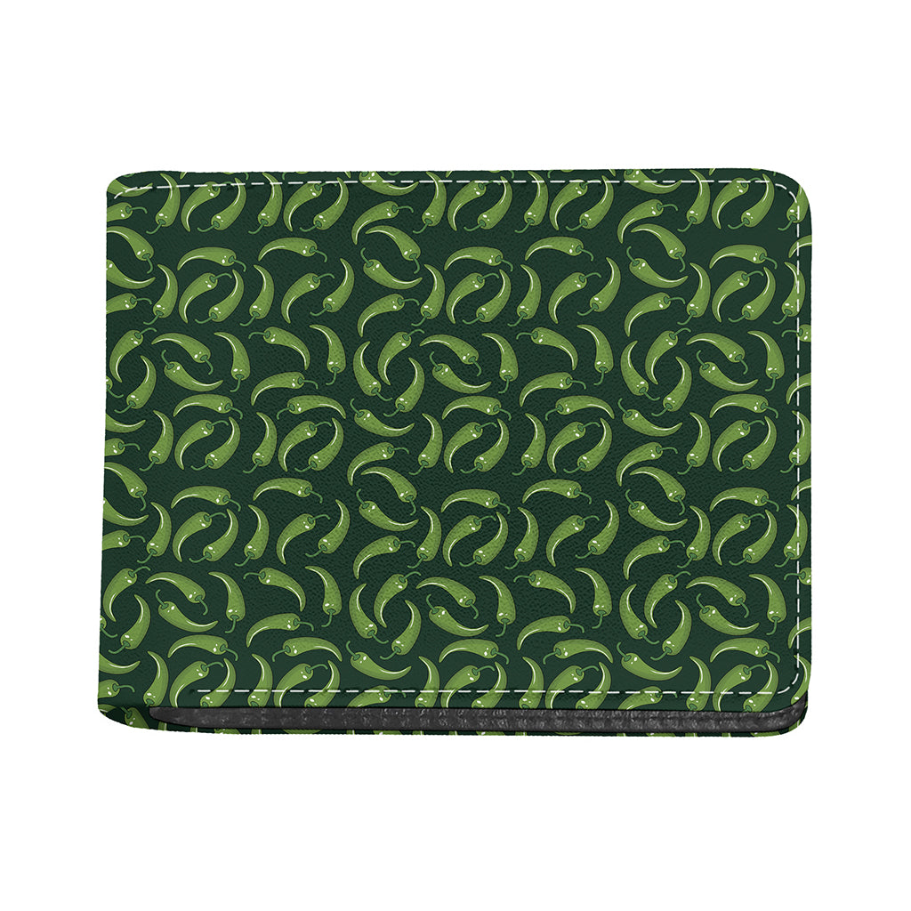 Green Chili Peppers Pattern Print Bifold Wallet