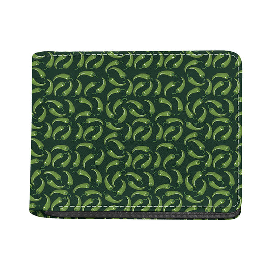 Green Chili Peppers Pattern Print Bifold Wallet