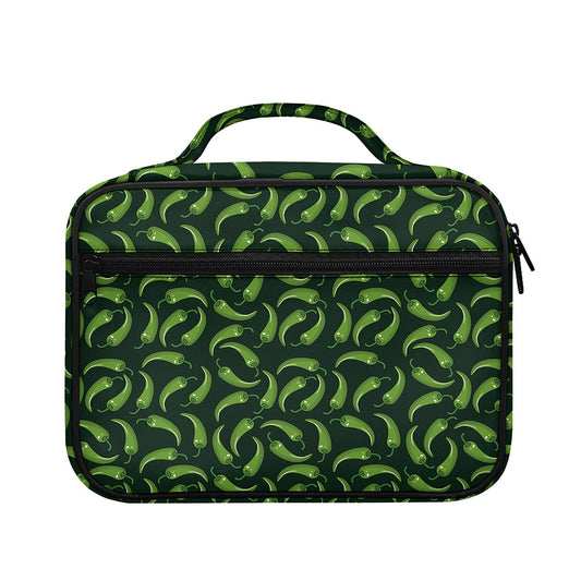Green Chili Peppers Pattern Print Briefcase Bible Bag