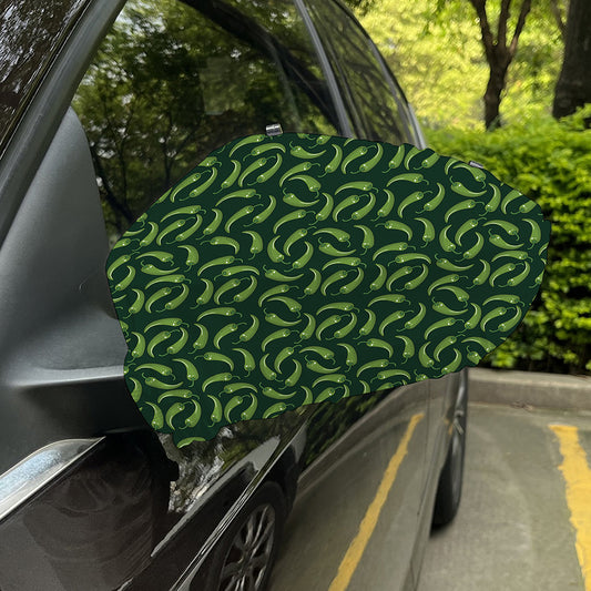 Green Chili Peppers Pattern Print Car Side Mirror Covers