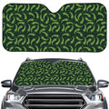 Green Chili Peppers Pattern Print Car Windshield Sun Shade