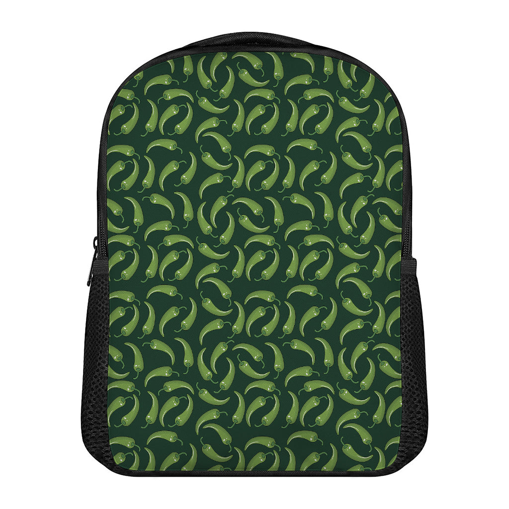 Green Chili Peppers Pattern Print Casual Backpack