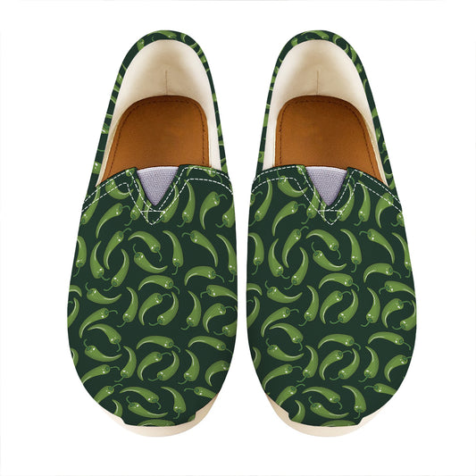 Green Chili Peppers Pattern Print Casual Shoes