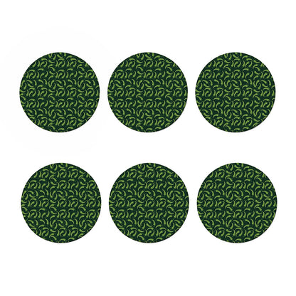 Green Chili Peppers Pattern Print Coaster Set
