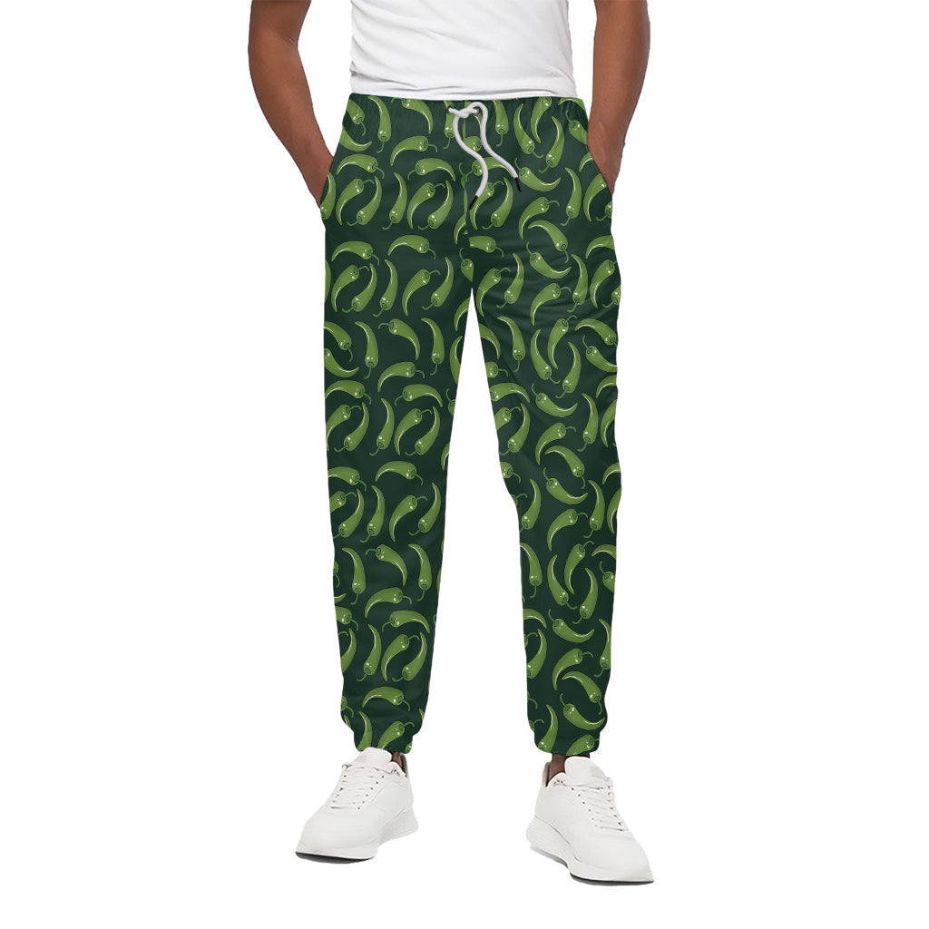 Green Chili Peppers Pattern Print Cotton Pants