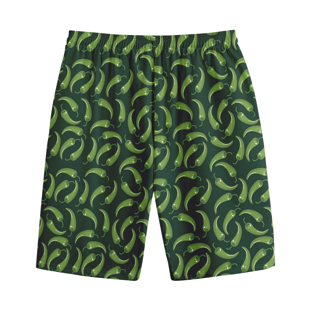 Green Chili Peppers Pattern Print Cotton Shorts