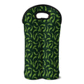 Green Chili Peppers Pattern Print Double Neoprene Wine Tote