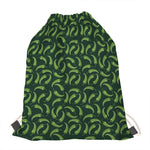Green Chili Peppers Pattern Print Drawstring Bag