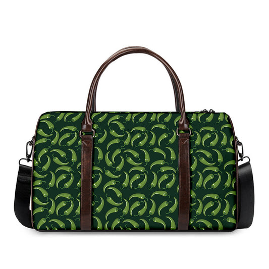 Green Chili Peppers Pattern Print Duffle Bag