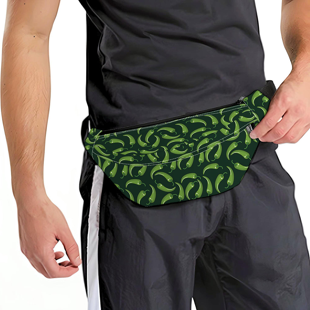 Green Chili Peppers Pattern Print Fanny Pack