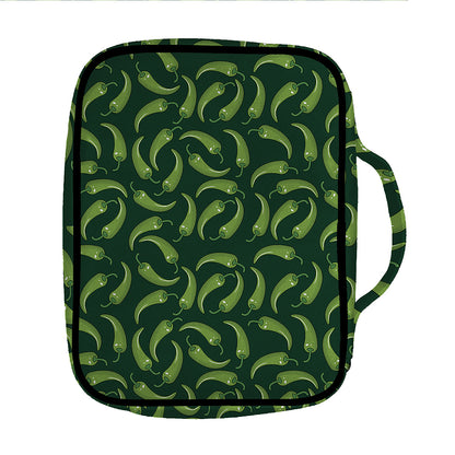 Green Chili Peppers Pattern Print Front Pocket Bible Bag