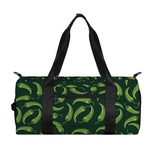 Green Chili Peppers Pattern Print Gym Bag