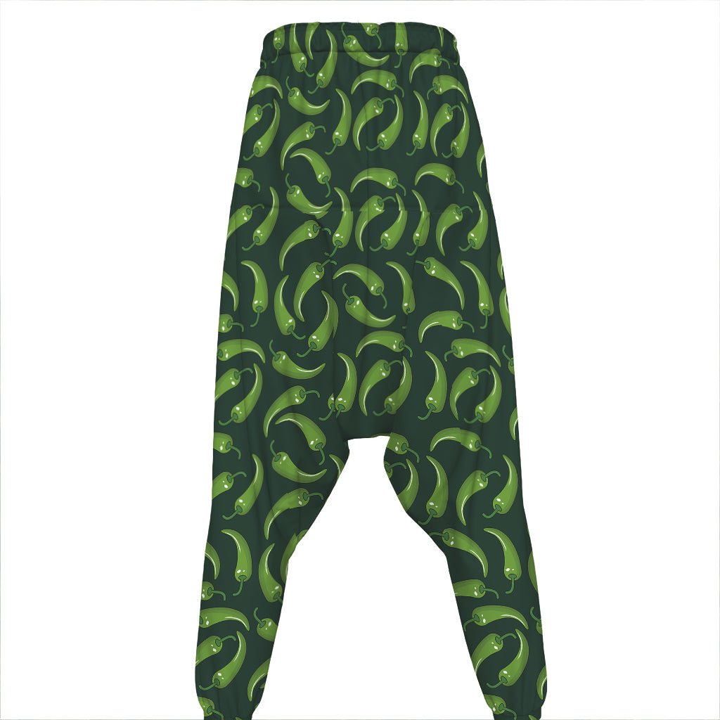 Green Chili Peppers Pattern Print Hammer Pants