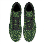 Green Chili Peppers Pattern Print High Top Leather Sneakers
