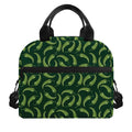 Green Chili Peppers Pattern Print Insulated Lunch Bag