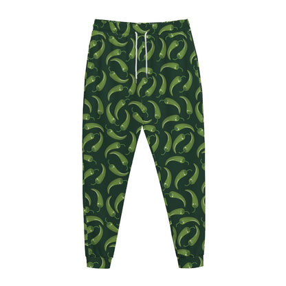 Green Chili Peppers Pattern Print Jogger Pants
