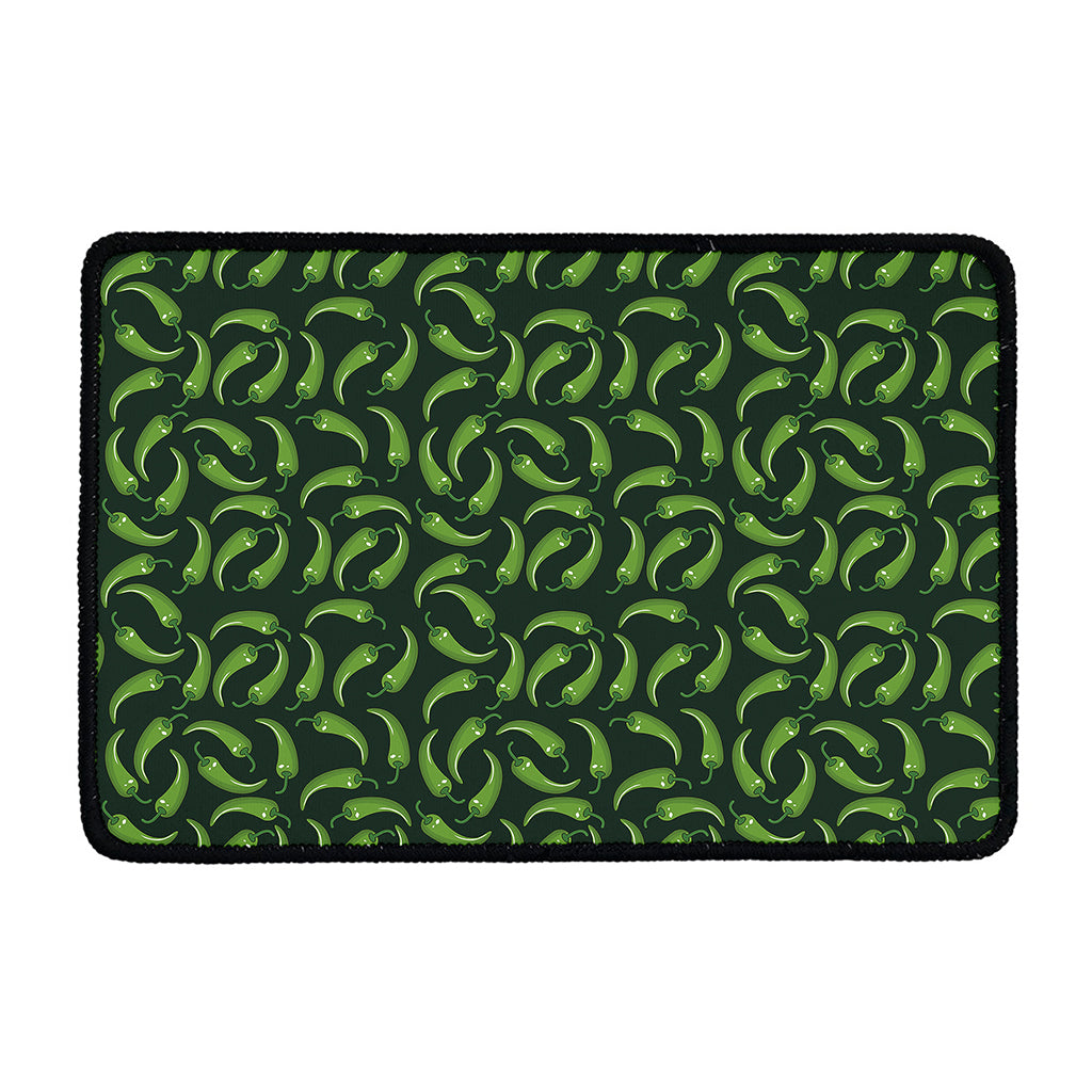 Green Chili Peppers Pattern Print Kitchen Mat