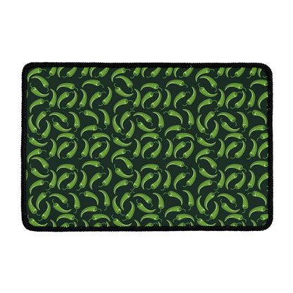 Green Chili Peppers Pattern Print Kitchen Mat