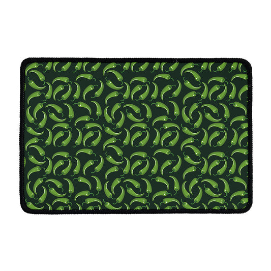 Green Chili Peppers Pattern Print Kitchen Mat
