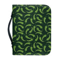 Green Chili Peppers Pattern Print Leather Bible Cover