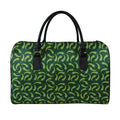 Green Chili Peppers Pattern Print Leather Duffel Bag