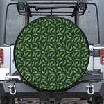 Green Chili Peppers Pattern Print Leather Spare Tire Cover