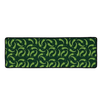 Green Chili Peppers Pattern Print Long Kitchen Mat