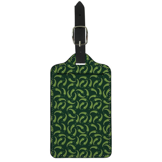 Green Chili Peppers Pattern Print Luggage Tag