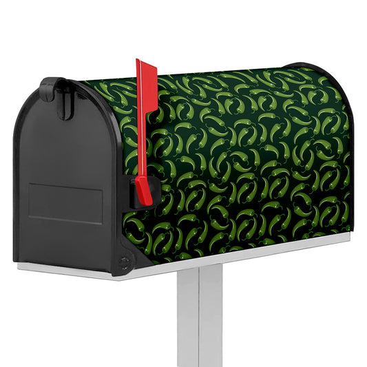Green Chili Peppers Pattern Print Mailbox Cover