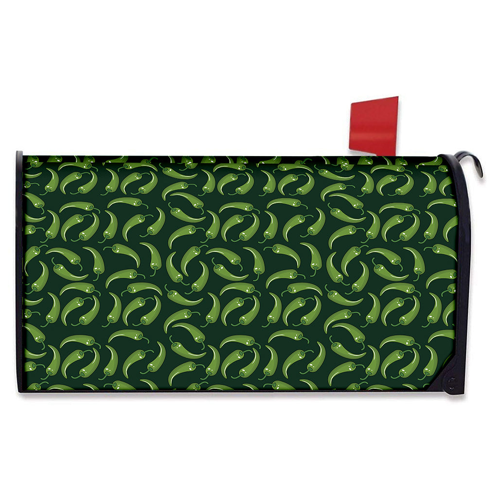 Green Chili Peppers Pattern Print Mailbox Cover