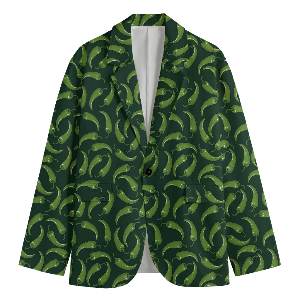 Green Chili Peppers Pattern Print Men's Blazer