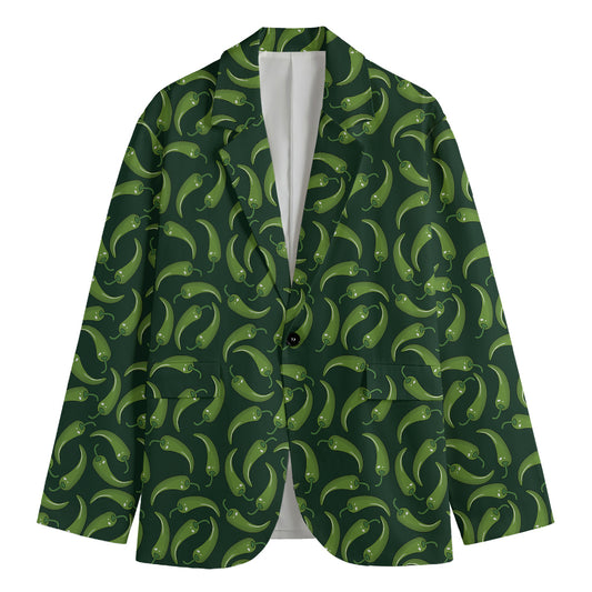 Green Chili Peppers Pattern Print Men's Blazer