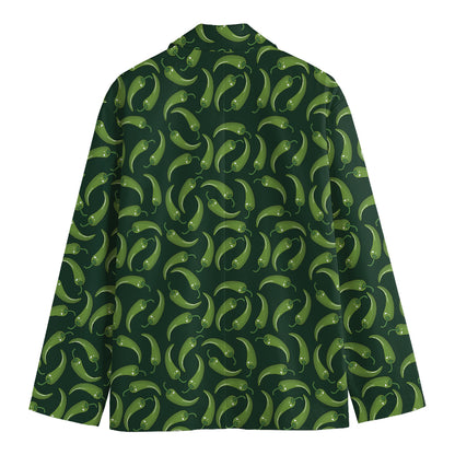 Green Chili Peppers Pattern Print Men's Blazer