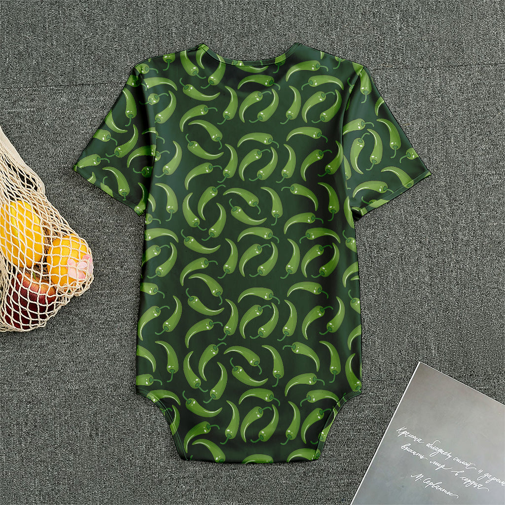 Green Chili Peppers Pattern Print Men's Bodysuit