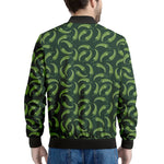 Green Chili Peppers Pattern Print Men's Bomber Jacket