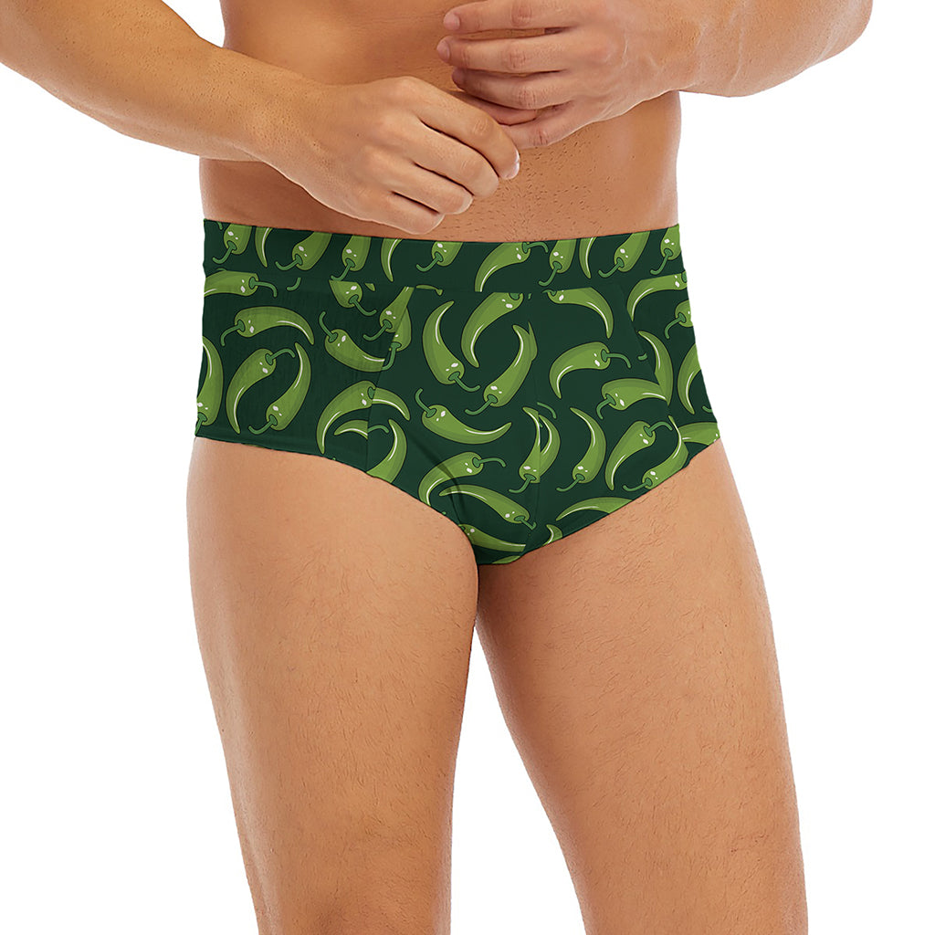 Green Chili Peppers Pattern Print Men's Briefs