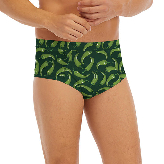 Green Chili Peppers Pattern Print Men's Briefs