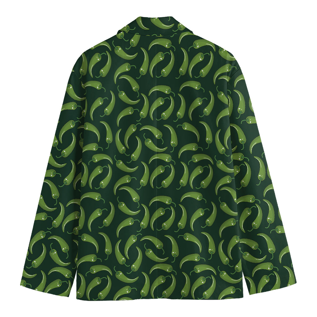 Green Chili Peppers Pattern Print Men's Cotton Blazer