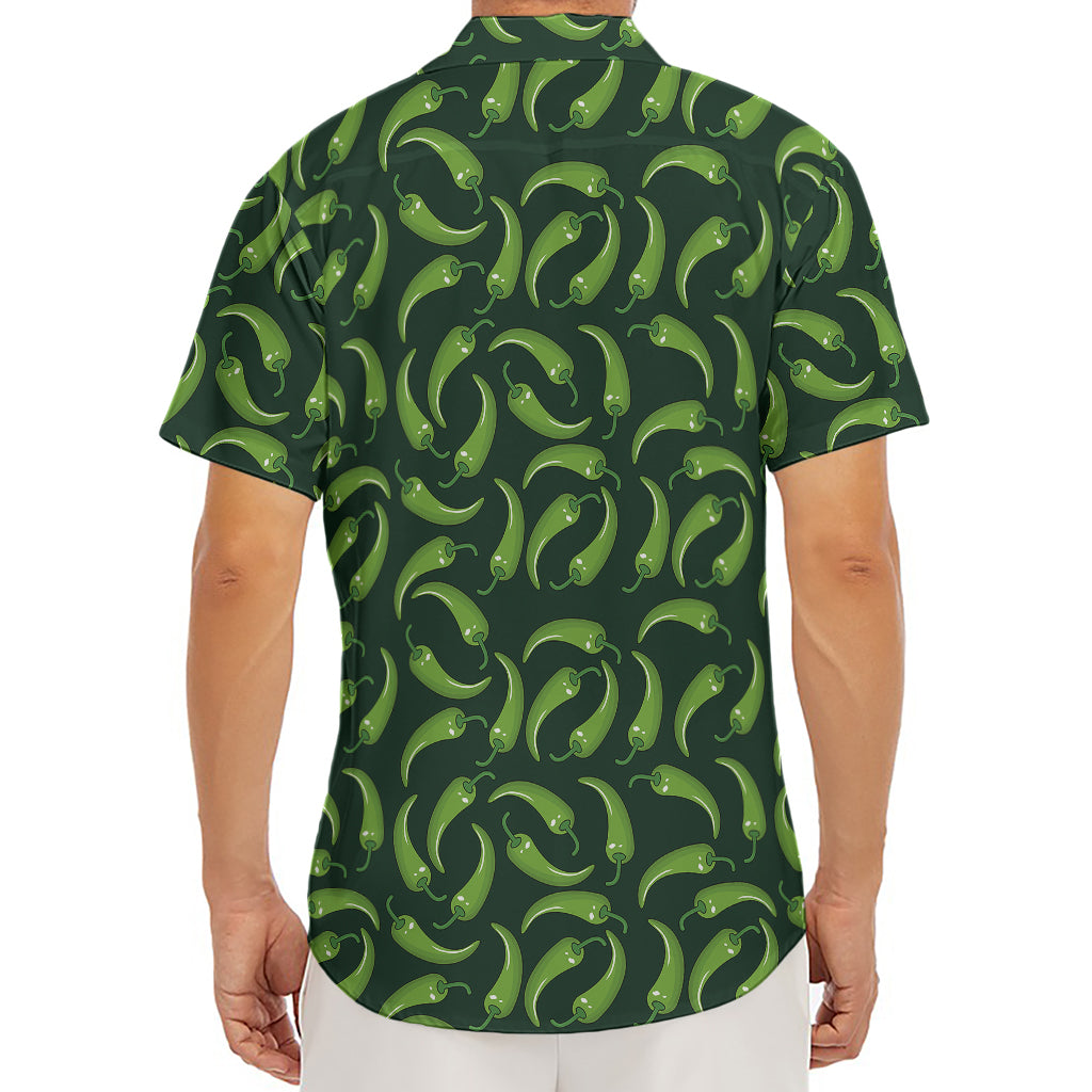 Green Chili Peppers Pattern Print Men's Deep V-Neck Shirt