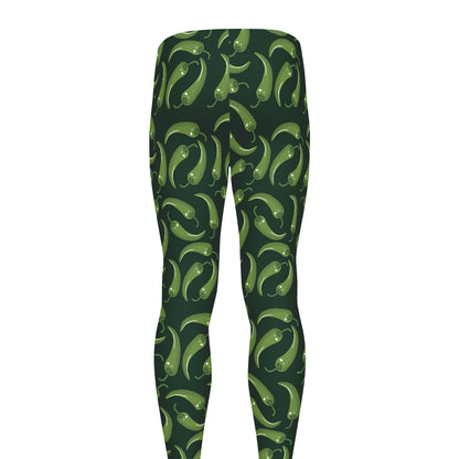 Green Chili Peppers Pattern Print Men's leggings