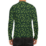 Green Chili Peppers Pattern Print Men's Long Sleeve Rash Guard