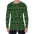 Green Chili Peppers Pattern Print Men's Long Sleeve T-Shirt