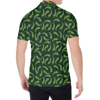 Green Chili Peppers Pattern Print Men's Shirt